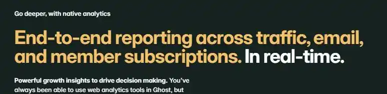 Ghost announcement: End-to-end reporting across traffic, email, and member subscriptions. In real-time.