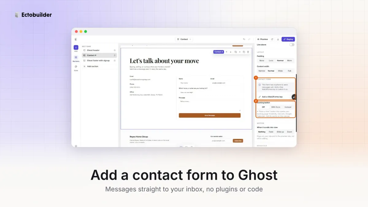 How to Add a Contact Form to Your Ghost Site