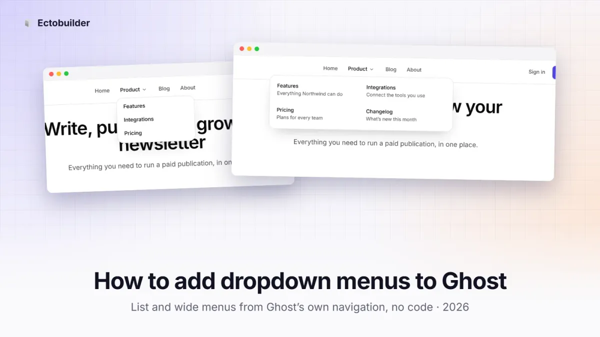 How to Add Dropdown Menus to Ghost (Without Code)