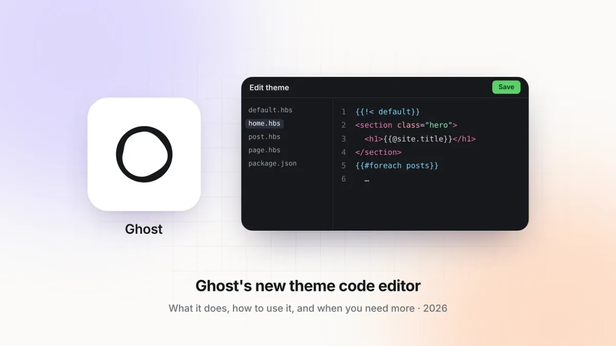 Ghost's theme code editor