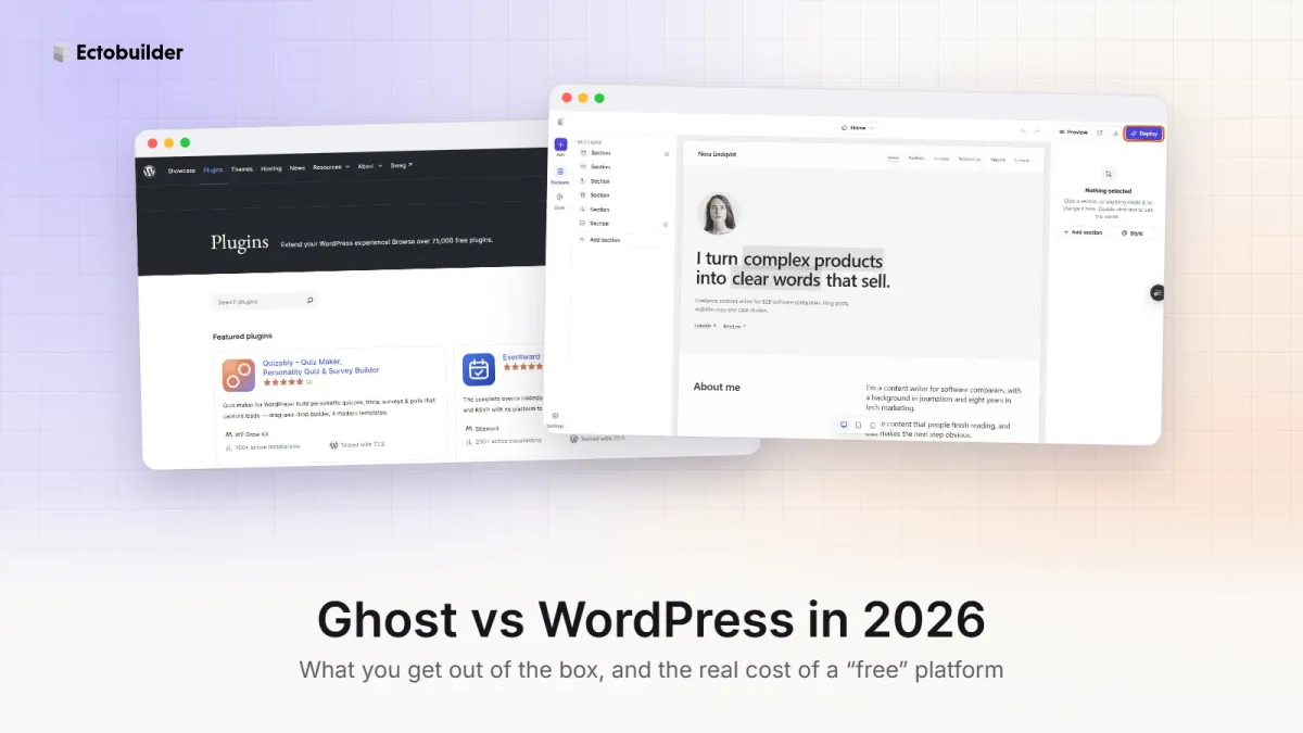 Ghost vs WordPress in 2026